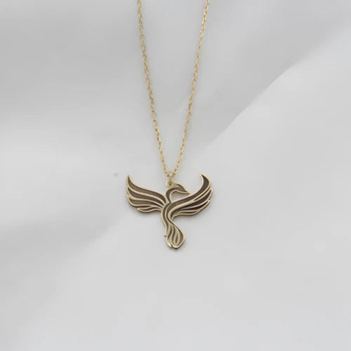 Anka Kuşu Kolye - 14K Altın Kaplama Zarafet Serisi