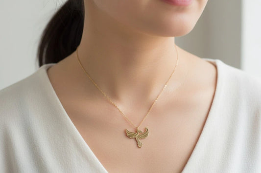 Anka Kuşu Kolye - 14K Altın Kaplama Zarafet Serisi