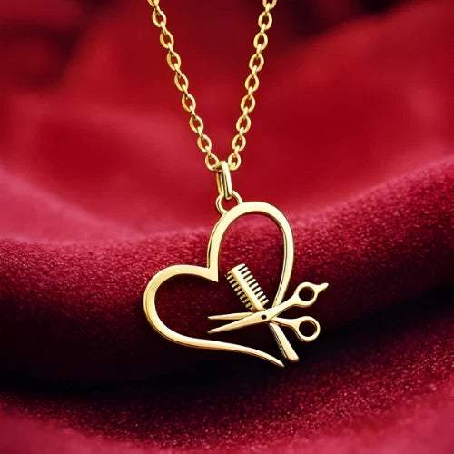 Stilistlere Özel: Makas & Tarak Figürlü Kolye- Beauty Artisan Serisi